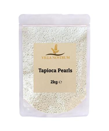 Tapioca Pearls 2kg by Villa Nostrum - Ideal for Bubble Tea & Desserts - Fast-Cooking Pearls Boba Milk Tea