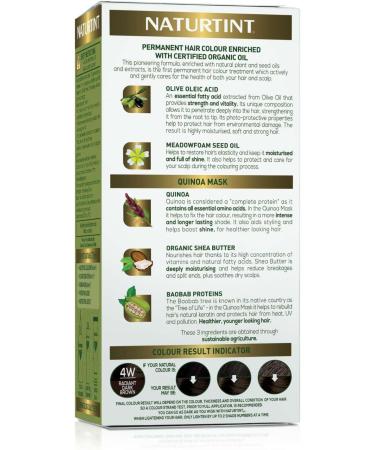Naturtint Permanent Hair Colour Gel 4W Radiant Dark Brown Plant Enriched Ammonia Free Long Lasting Grey Coverage and Radiant Colour Nourishment and Protection - Buy Online on SooperMarket.com