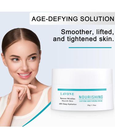 LAVONE Face Moisturizer for Women & Men - Caffeine Hyaluronic Acid Vitamin E | Daily & Night Cream for Dry Oily Sensitive & Acne-Prone Skin - 1.76 Fl Oz - Buy Online on SooperMarket.com
