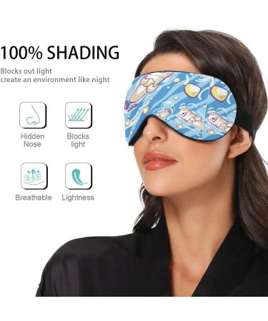 Haskirky Light Blocking Eye Mask - Breathable and Adjustable for Adult Men and Women - Great for Travel, Yoga, Meditation, and Office - Deep Sleep Goodies - Cute Cartoon Sea Design - Buy Online on SooperMarket.com