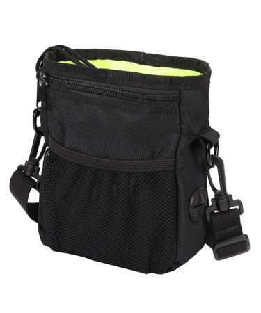 HANWELL Dog Treat Bag with Built-In Poop Bags Dispenser Puppy Pet Training Walking Pouch with Adjustable Waist Belt & Shoulder Strap Hands Free Carries for Running (Black)