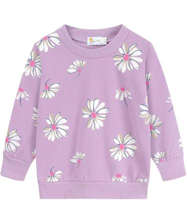 Little Girls Floral Print Outfit Set | Heart Print Sweatshirt Tops and Leggings Skirt | 7-8 Years | #1 Flower - Buy Online on SooperMarket.com