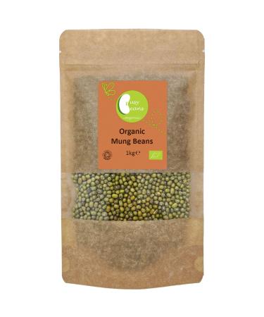 Organic Mung Beans - Certified Organic - by Busy Beans Organic (1kg) 1 kg (Pack of 1)