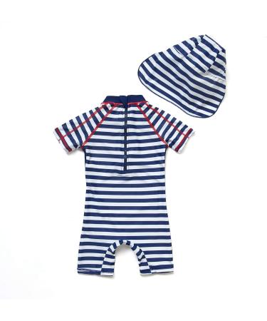 Baby Boys Sunsuit UPF 50+ Sun Protection with Zipper Swimwear and Sun Hat - Captain 18-24 Months - Buy Online on SooperMarket.com