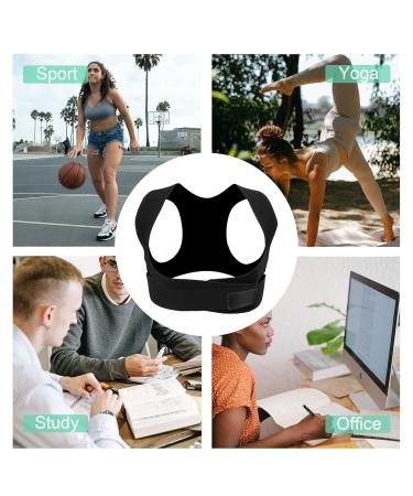 Fourket Humpback Correction Belt Posture Corrector Adjustable Back PU Material Suitable for Men and Women Size M Black - Buy Online on SooperMarket.com