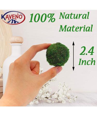 Kaveno Green Moss Decorative Balls - Set of 12 Natural Green Spheres 2.4 - Buy Online on SooperMarket.com