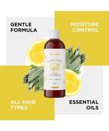 Sulfate Free Lemon Sage Shampoo for Oily Hair - Deep Cleansing Clarifying Shampoo with Keratin and Tea Tree Oil for Men and Women - Buy Online on SooperMarket.com