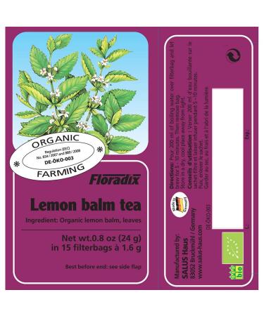 Lemon Balm Organic Herbal Tea 24 g (Pack of 1)