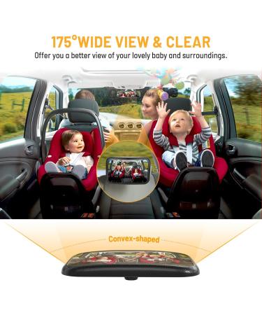 ENONEO Baby Car Mirror | 100% Shatterproof Rear Facing Safety Mirror | Crystal Clear View | Essential for Newborns - Buy Online on SooperMarket.com