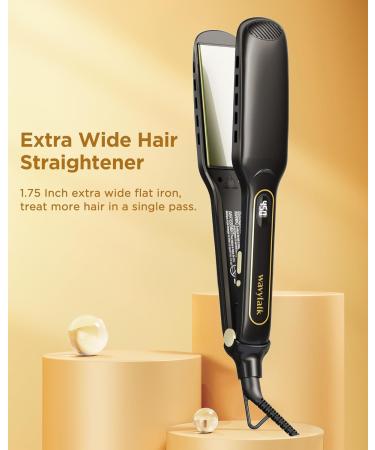 Wavytalk Wet to Straight Titanium Flat Iron - 1.7 Inch Professional Straightener with Dual Voltage & 50% More Protection - Black - Buy Online on SooperMarket.com