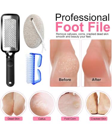 Professional Pedicure Kit Stainless Steel Heel Scraper for Women Feet Care Foot Pumice Stone for Feet Hard Skin Remover in Shower Pumice Stone and Brush for Feet Callus Removal at Home/Salon - Buy Online on SooperMarket.com
