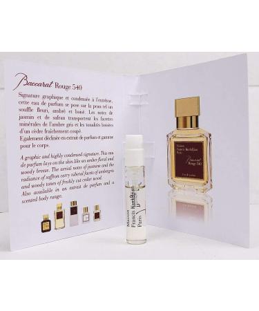 Maison Francis Kurkdjian BACCARAT ROUGE 540 Eau de Parfum 2ml Vial Spray - Floral Scent | 0.06 Fl Oz - Buy Online on SooperMarket.com
