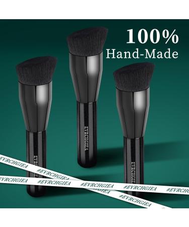 Foundation Brush Flat Top Kabuki Foundation Brush for Liquid Makeup Cream Powder Travel Size Face Foundation Blending Makeup Brushes (large) L black - Buy Online on SooperMarket.com