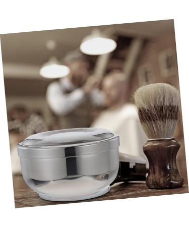 Beavorty 2-Pack Razor Cup Bowl - Men's Shaving Foam Container with Steel Lid | Durable Hairdresser Accessories | 11x5.5cm | Silver - Buy Online on SooperMarket.com