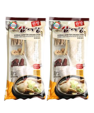 Surasang Samgyetang Herb Kit, Korean Ginseng Chicken Soup Ingredients, 3.17 Ounce, Pack of 2