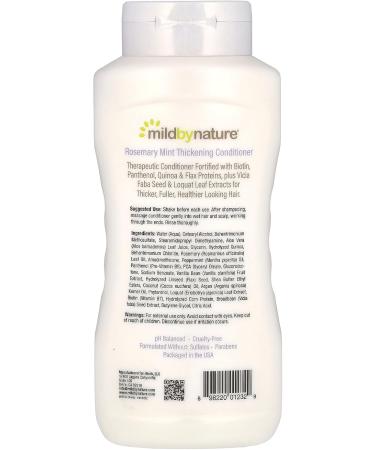 MILD by Nature Hair Thickening Conditioner - B-Complex Biotin & Panthenol for Thicker Fuller Hair | pH Balanced Cruelty-Free Rosemary Mint 16 fl oz - Buy Online on SooperMarket.com