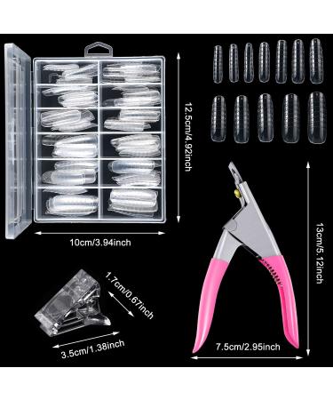 131 Piece Nail Tips Clip and Dual Nail Forms Set with Quick Building Nail Clip Extension Clamp - UV Acrylic Clear Nail Molds and Clipper Trimmer Included - Buy Online on SooperMarket.com