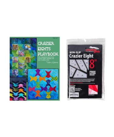 Creative Grid Crazier Eights Bundle Crazier Eights Quilting Ruler Template and Crazier Eights Playbook by Karen Montgomery