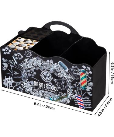 Buy No LIFE Barber Scissors Holder Box - Black 3-Grille Organizer for Hairdressing Salons | Desktop Container with Sponge & Clips | Essential Barber Accessories - Buy Online on SooperMarket.com