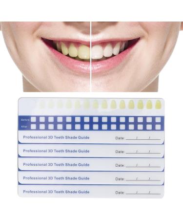 Professional Tooth Whitening Color Guide - 5-Part Comparison Card for Home & Dental Use - Buy Online on SooperMarket.com