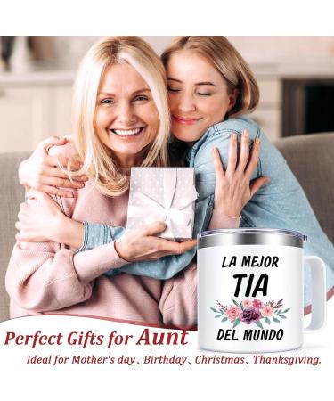 Lifecapido Aunt Gifts Tia Gifts from Niece Nephew Best Aunt Ever Gifts La Mejor tia Del Mundo Insulated Coffee Mug with Lid Mother's Day Christmas Birthday Gifts for Aunt Auntie 14OZ - Buy Online on SooperMarket.com