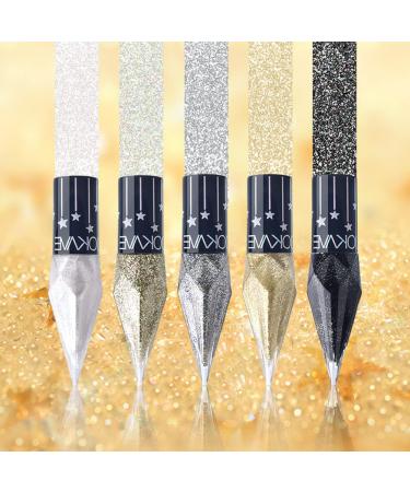 Go Ho Glitter Liquid Eyeliner Set - 5 Colors Metallic Shimmer | Korean Makeup Waterproof Long Lasting Formula for Sparkle Eyes - Buy Online on SooperMarket.com