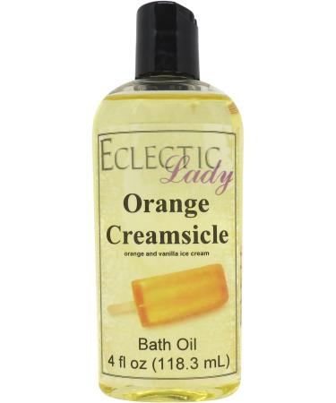 Orange Creamsicle Bath Oil by Eclectic Lady - Scented Bath Oil - Relaxing & Moisturizing Bathing Oil - Fragrance Body Oil For Dry & Rough Sensitive Skin - Body Daily Nourishing Shower Oil (4 oz) 4 Ounce