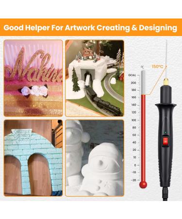 3-IN-1 Hot Wire Foam Cutter 8Pcs Electric Styrofoam Cutting Tools Kit 18W Polystyrene Cutter Styrofoam Cutting Pen with Adaptor for Foam Carving& Cutting DIY Crafts Best Halloween Christmas Gifts Z15 - Buy Online on SooperMarket.com