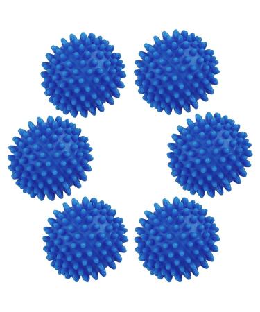 6Pcs Dryer Tumble Balls Reusable Dryer Laundry Balls Reduce Wrinkles and Static Cling Blue
