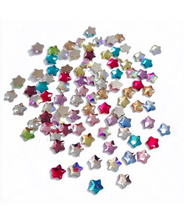 Star Nail Rhinestones Glass Flatback Nail Art Rhinestones for Acrylic Nails  Crafts  Makeup  Mugs  Bottles  Tumblers  Clothes Shoes (100pcs) Multicolor