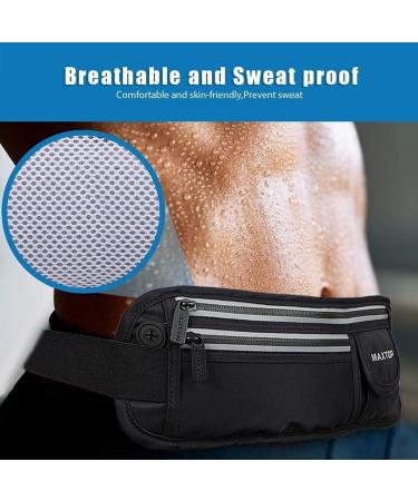Waterproof Running Belt for Women Men - Black Fitness Fanny Pack for Hiking Gym Jogging - Fits iPhones Plus - Travel Waist Pack - Exercise Phone Holder & Money Belt - Medium - Buy Online on SooperMarket.com
