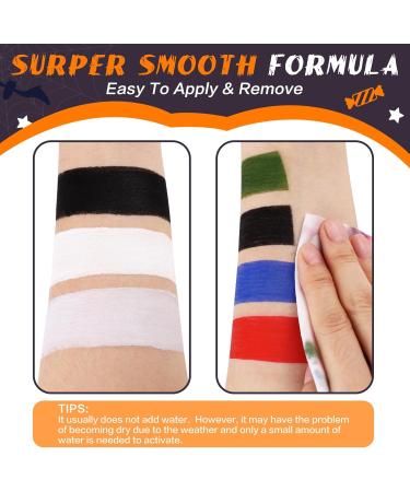 BOBISUKA Alabaster White Face Body Paint Stick White Eye Black Sticks for Sports Water Based Face Painting Kit Quick Drying Foundation Makeup for Halloween Clown Skeleton Joker Cosplay SFX Costume - Buy Online on SooperMarket.com