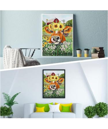 FQOVKYN Diamond Painting Kit - DIY 5D Art with Round Diamonds - Full Drill Cow Gem Painting - Home Wall Decor - 12x16inch Gold - Perfect for Adults & Kids - Buy Online on SooperMarket.com