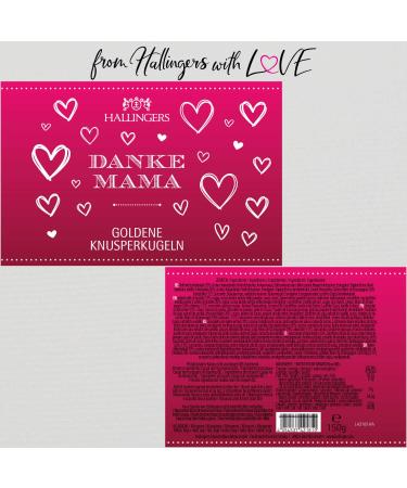 Hallingers Thanks Mama - Golden Knusperkugeln with Marc de Champagne | Perfect Mothers Day & Fathers Day Gift for Mom & Grandma | 150g Crisp Balls - Buy Online on SooperMarket.com