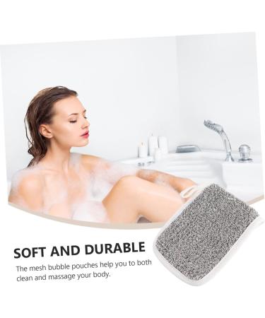HAPINARY 5pcs Flip Soap Foam Net Scrub Exfoliating Bags Bath Accessory Foaming Pouches Khaki Cotton Linen - Buy Online on SooperMarket.com