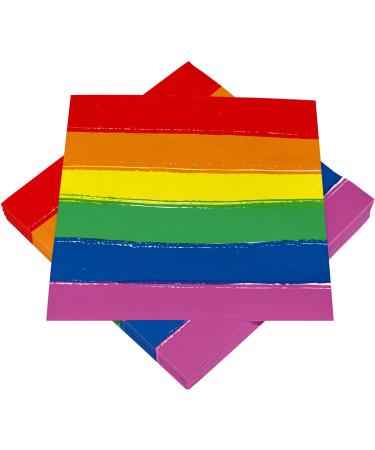 HEKU 100 napkins 3-layer 33x33cm rainbow suction-strong and practical packaged ideal for weddings anniversaries and special occasions 33x33cm Rainbow