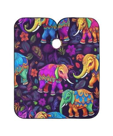 Kigai Colorful Elephants Barber Cape Professional Salon Hair Cutting Cape with Adjustable Snap Closure Waterproof Hairdressing Cape Haircut Cape for Men Women