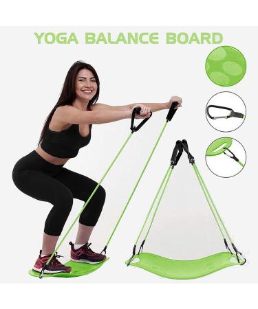 EMAIS Balance Board with Resistance Bands for Adults - Core Workout Yoga Board for Dancers & Athletes - Green - Buy Online on SooperMarket.com