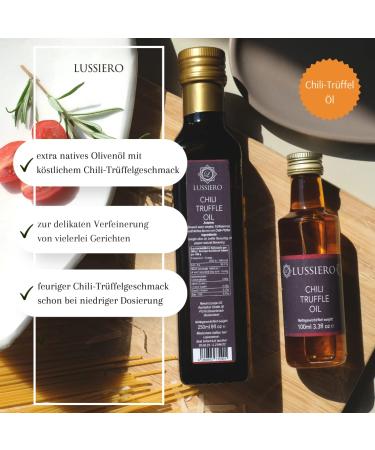 Lussiero Chili Truffle Oil - White Truffle & Fiery Chili Extra Virgin Olive Oil 250ml | Premium Gourmet Flavor - Buy Online on SooperMarket.com