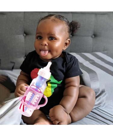 4-Pack Soft Silicone Bottle Handles for Dr Brown Narrow Baby Bottles - BPA Free - Easy Grip - Teach Babies to Drink Independently - Pink Orange Blue Green - Buy Online on SooperMarket.com