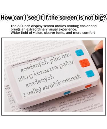 Digital Video Magnifier Handheld Portable Mobile Electronic Reading Aid Portable Digital Video Magnifier 5 Inch Low Vision Magnifier with 2x-32x Times Zoom Black - Buy Online on SooperMarket.com