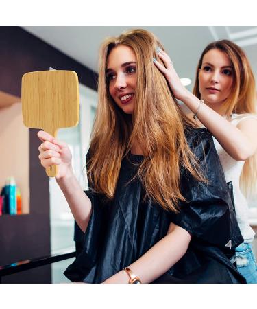 YEAKE Natural Bamboo Hand Mirror - Portable Travel Vanity Mirror for Men & Women - Single-Sided, Medium Size 6.9 x 9.9 - Buy Online on SooperMarket.com