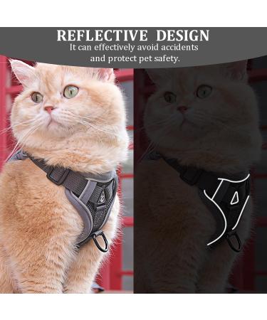 Fineasy Adjustable Cat Leash & Dish Set - Safe Cat Harness for Cats & Kittens - Grey Small - Buy Online on SooperMarket.com