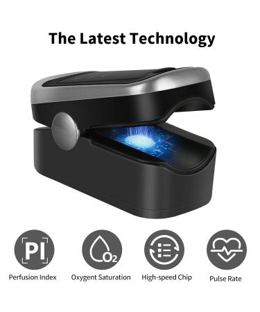 LOVEWEE Upgraded Pulse Oximeter - SpO2 & Heart Rate Monitor with Large OLED Display | Portable Fingertip Oximetry (Black-Silver) - Fast International Shipping - Buy Online on SooperMarket.com