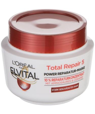 L'Or al Paris Elvital Total Repair Intensive Mask 300ml - Nourishing Hair Treatment for All Hair Types - International Shipping Available - Buy Online on SooperMarket.com