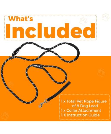 Total Pet Anti-Pull Figure 8 Dog Lead with Padded Nose Support - Medium/Large Black - Buy Online on SooperMarket.com