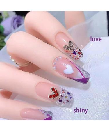 RUNRAYAY 30Pcs Heart Nail Charms Red Nail Gems 3D Metallic Nail Rhinestones for Acrylic Nails Designs Shiny Love Crystal Charms for Women Girls Nail Art Supplies Decoration - Buy Online on SooperMarket.com
