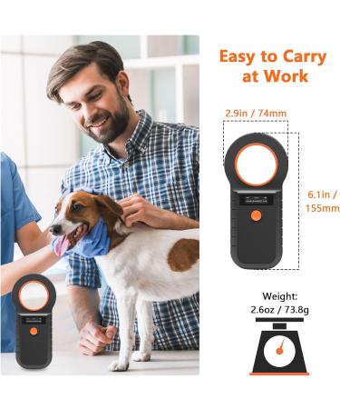 RFID Microchip Reader for Dogs & Cats - Chiplesger 134.2kHz 128 Memory ISO11784/85 Animal Identification - Buy Online on SooperMarket.com