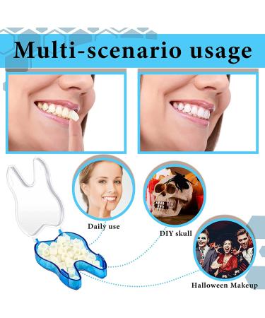 100 Pieces Resin Teeth Veneers for Halloween Cosplay, Scary Theme Party Makeup - Dental Temporary Front and Molar Posterior Teeth for Costume Filling - Buy Online on SooperMarket.com