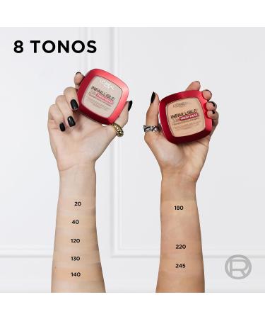 L'Or al Paris Infallible 24H Fresh Wear Foundation in a Powder Full-coverage Longwear Weightless Smooth Finish Water-proof and Transfer-proof 130 True Beige 130 True Beige 9 g (Pack of 1) - Buy Online on SooperMarket.com